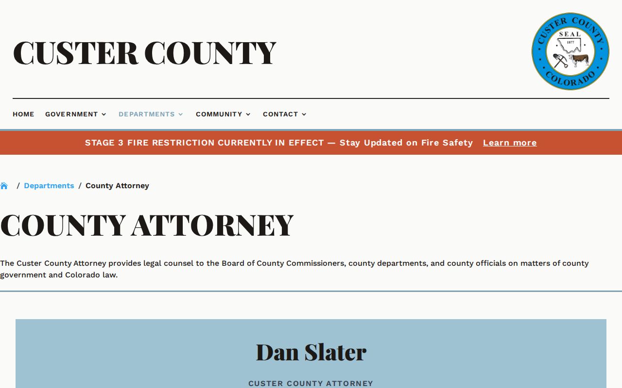 Custer County arrest records and court charges county attorney prosecution routing source