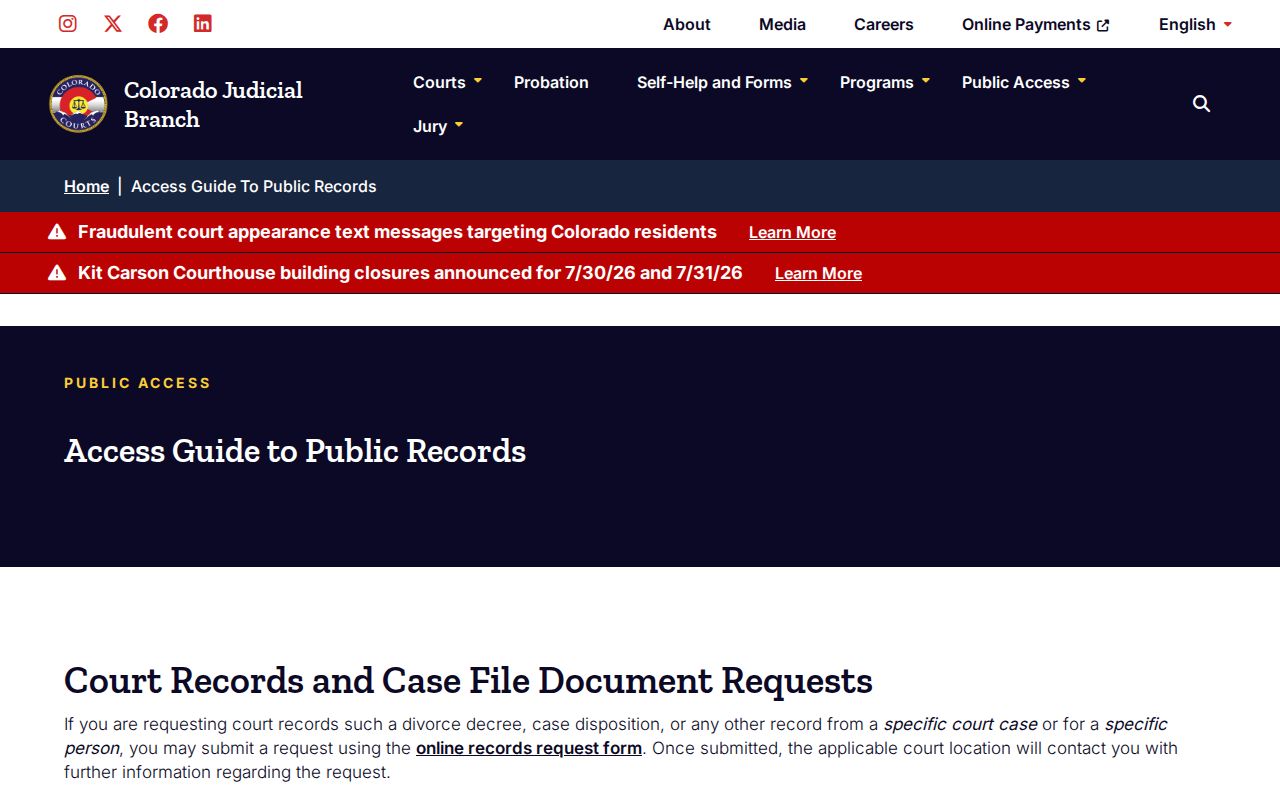 Custer County court records Colorado public access guide