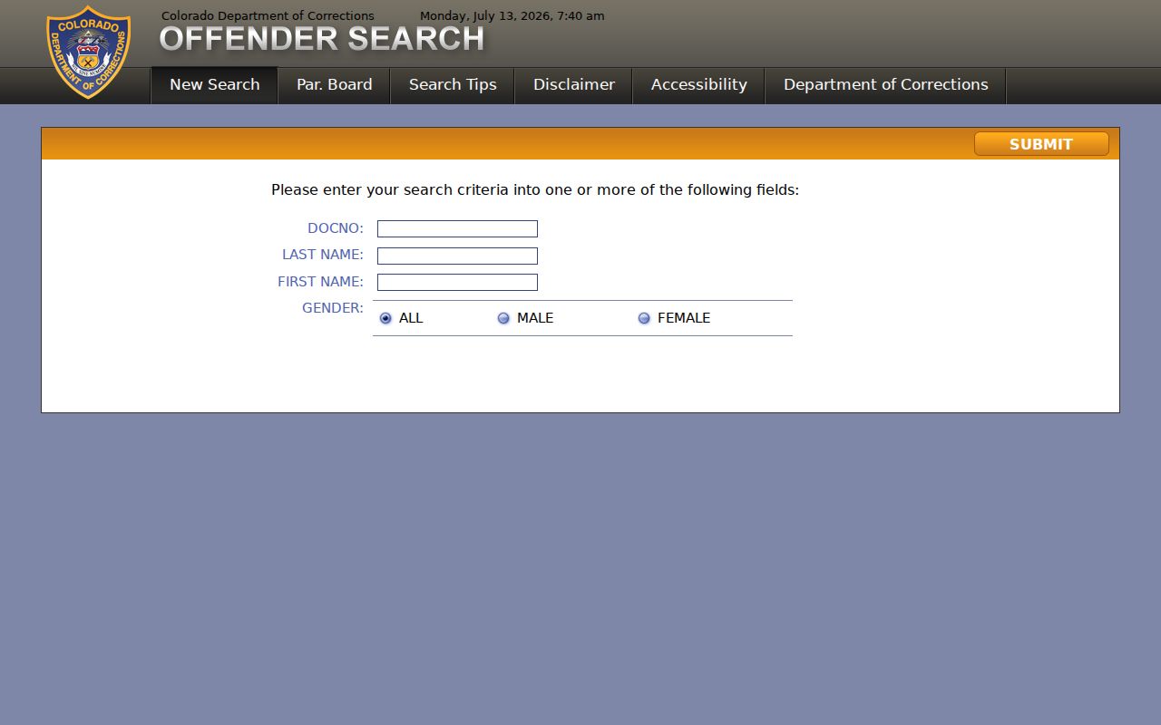 Custer County inmate search Colorado DOC locator