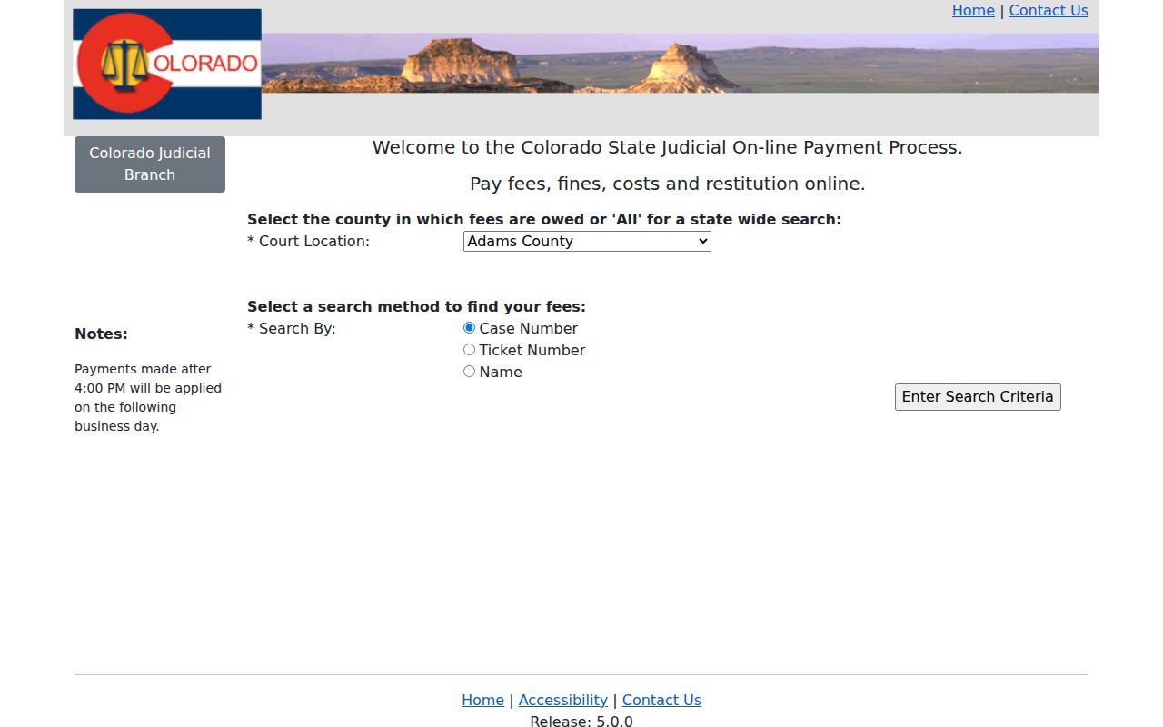 Custer County traffic court records Colorado Judicial online payment